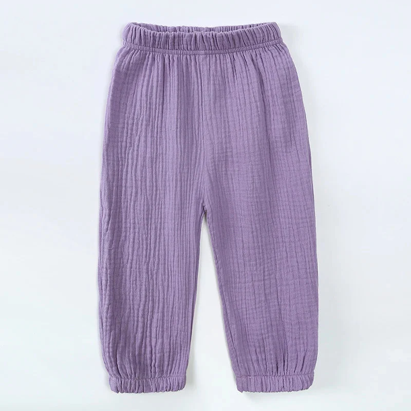 Kids Cotton Linen Bloomers Pants – Lightweight Spring Summer Trousers (12-36M) - Image 6