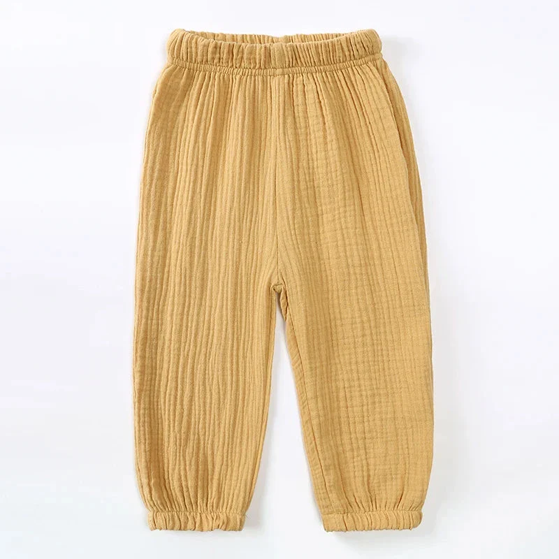 Kids Cotton Linen Bloomers Pants – Lightweight Spring Summer Trousers (12-36M) - Image 7