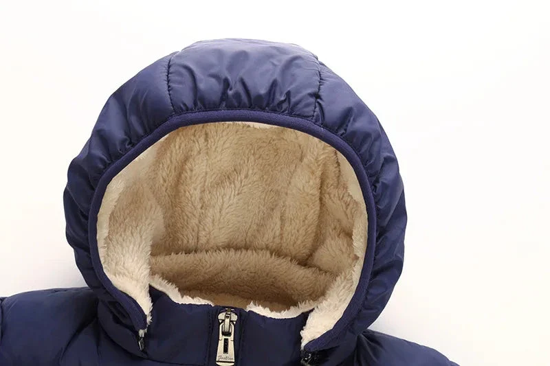 Kids Winter Puffer Jacket with Fur Hood – Warm Hooded Coat (12-36M) - Image 3