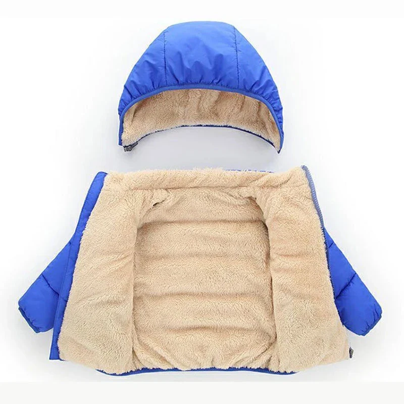 Kids Winter Puffer Jacket with Fur Hood – Warm Hooded Coat (12-36M) - Image 9