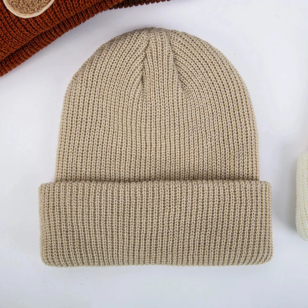Knitted Baby Beanie with Teddy Bear Patch – Soft & Warm Winter Hat (6-36M) - Image 2