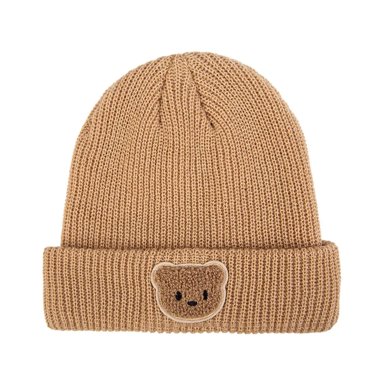 Knitted Baby Beanie with Teddy Bear Patch – Soft & Warm Winter Hat (6-36M) - Image 5