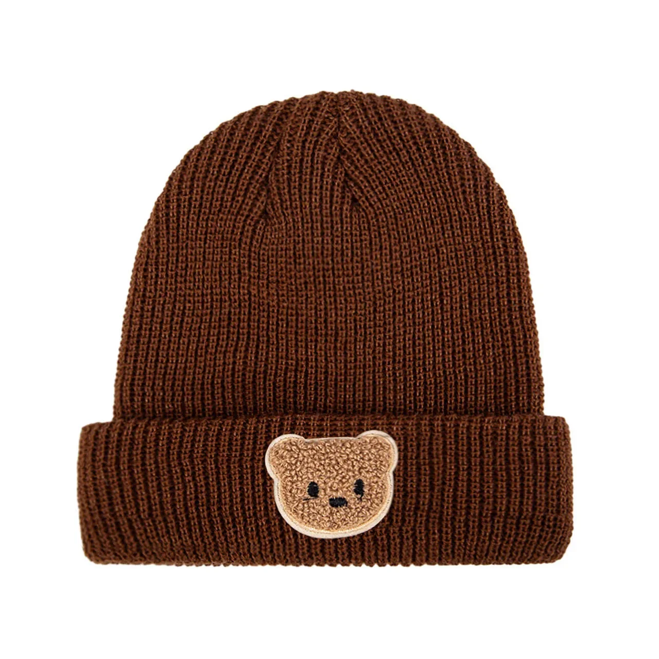 Knitted Baby Beanie with Teddy Bear Patch – Soft & Warm Winter Hat (6-36M) - Image 7