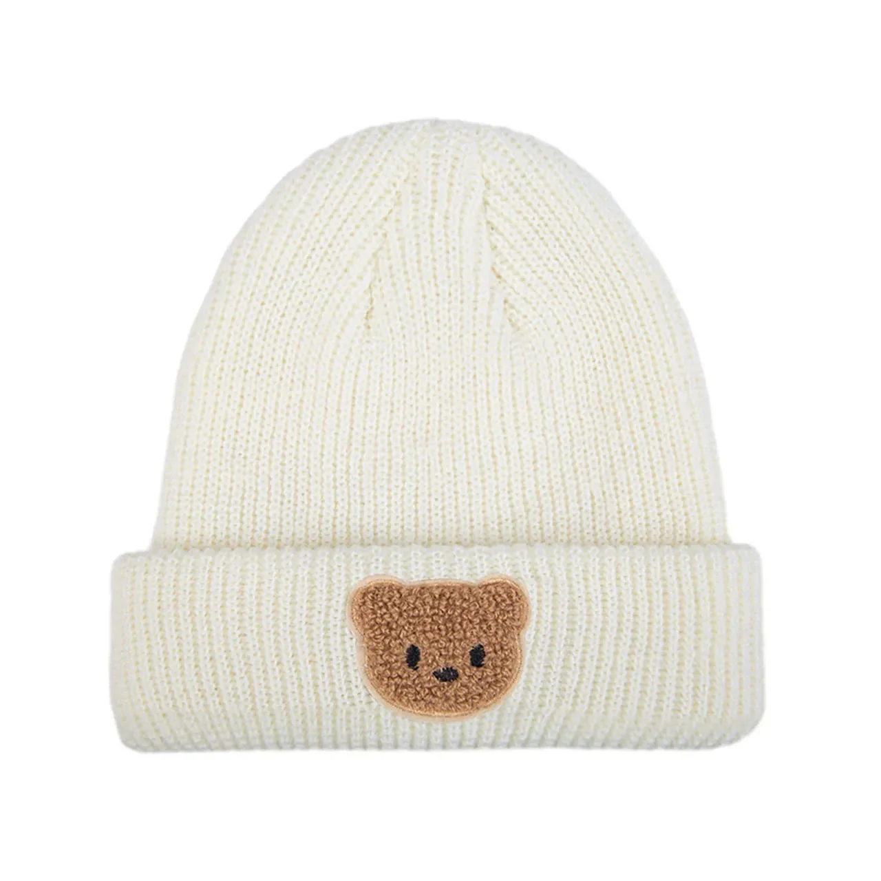 Knitted Baby Beanie with Teddy Bear Patch – Soft & Warm Winter Hat (6-36M) - Image 9