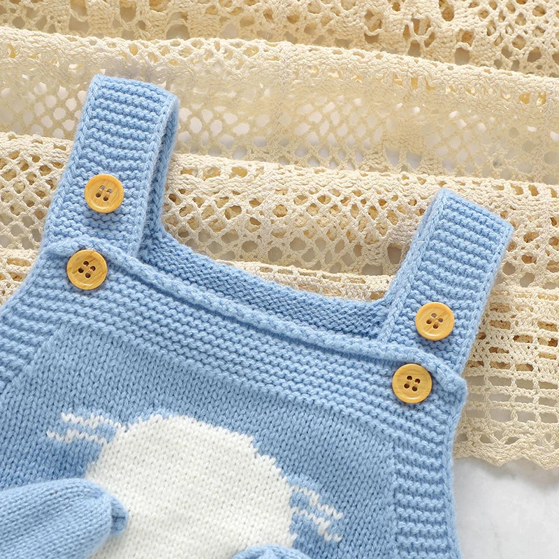 Knitted Baby Bunny Romper – Sleeveless Strap One-Piece (6-24M) - Image 6