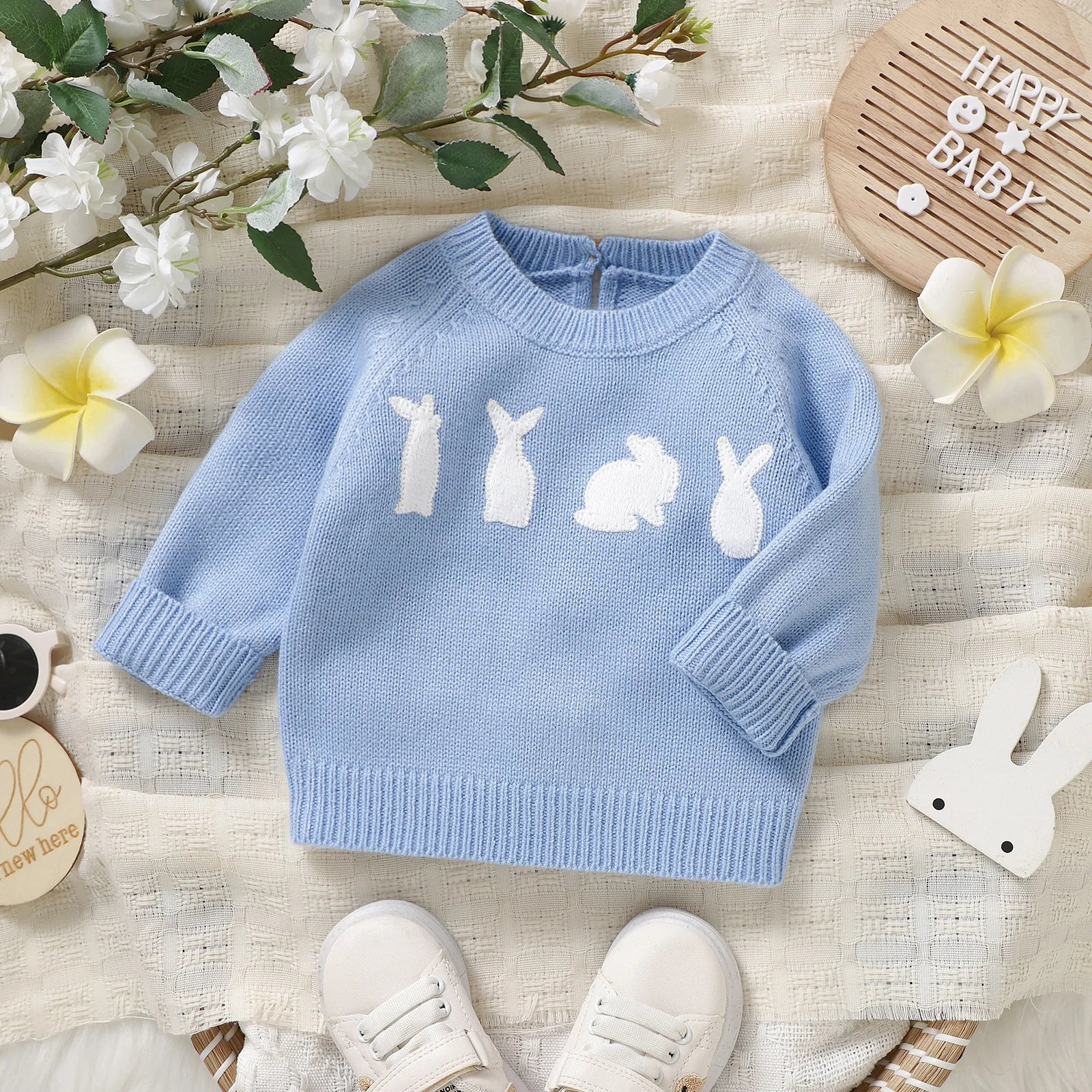 Knitted Baby Bunny Sweater – Warm Long Sleeve Pullover (6-36M) - Image 3