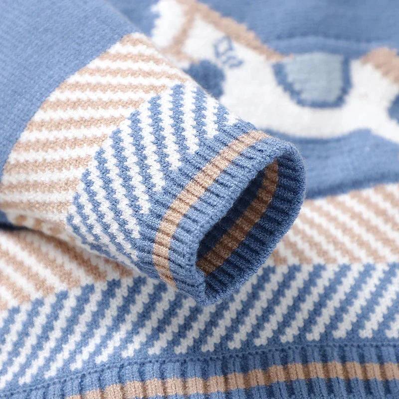 Knitted Baby Footed Romper – Horse Pattern One-Piece (0–12M) - Image 5