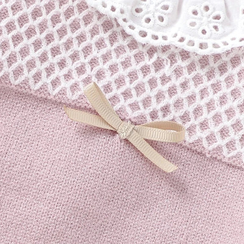 Knitted Baby Girl Outfit Set – Long Sleeve Top & Pants (0–12M) - Image 4