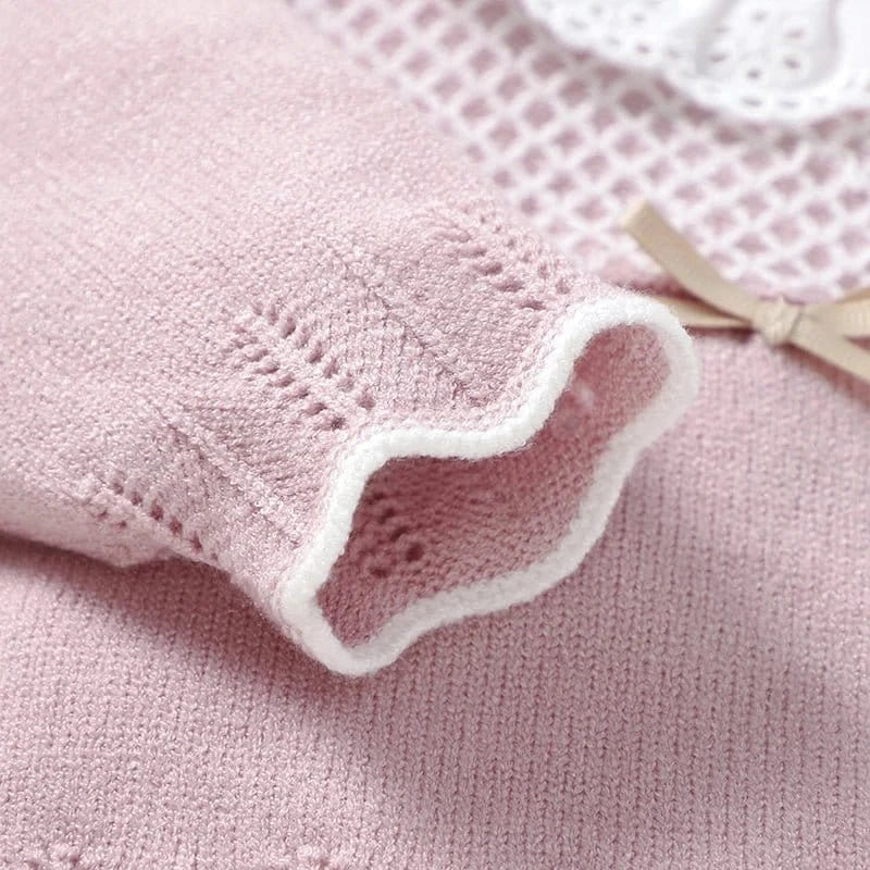 Knitted Baby Girl Outfit Set – Long Sleeve Top & Pants (0–12M) - Image 5