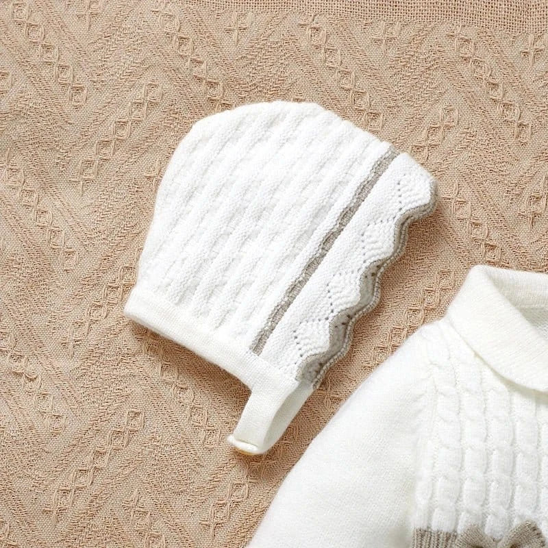 Footed Knit Jumpsuit & Hat Set (0-12M) - Image 4