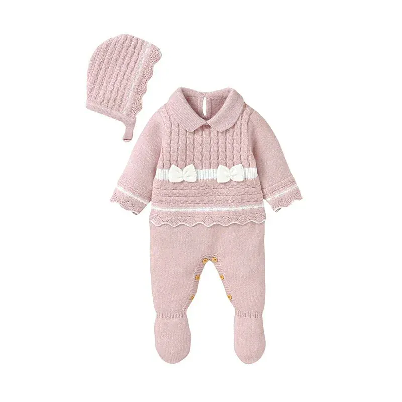 Footed Knit Jumpsuit & Hat Set (0-12M) - Image 8
