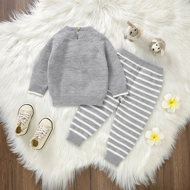 Knitted Baby Sweater & Pants Set with Sheep Design – Cozy 2-Piece Outfit (9-36M) - Image 3