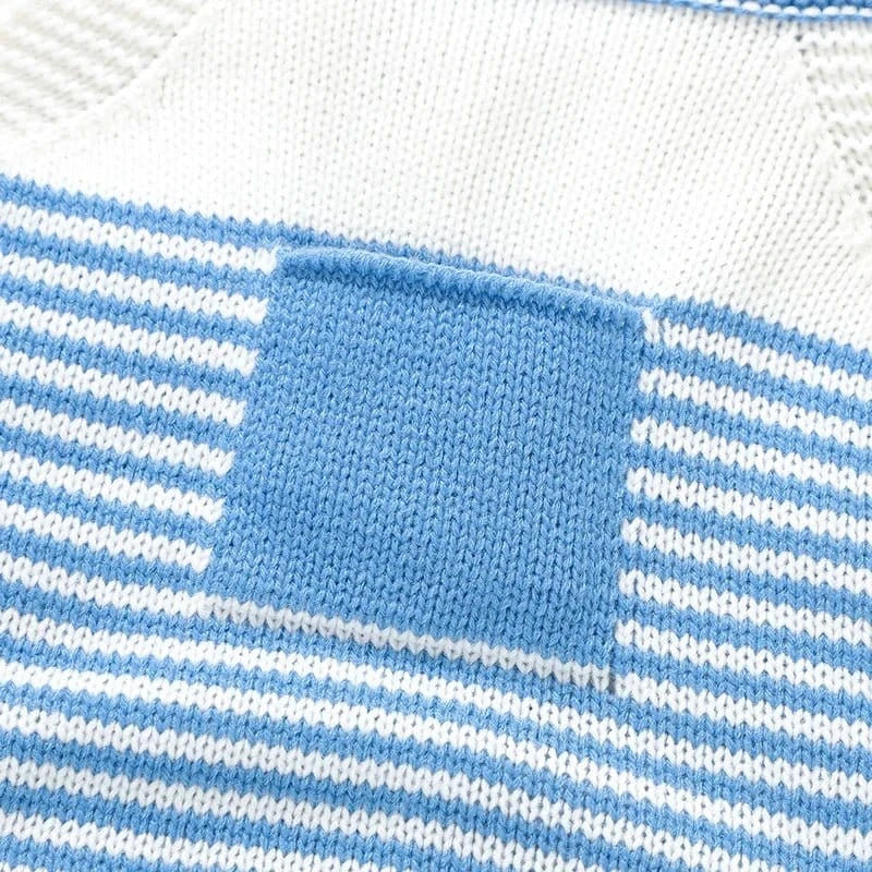 Knitted Blue Baby Romper (0–24M) - Image 5