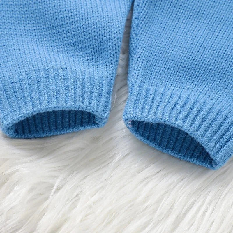 Knitted Blue Baby Romper (0–24M) - Image 6