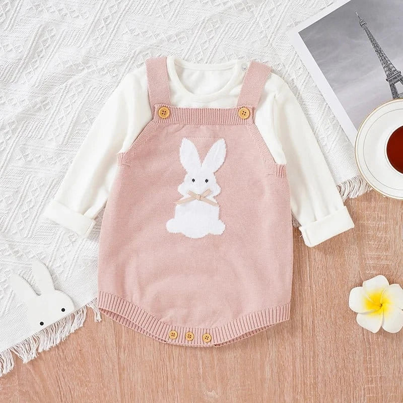 Knitted Bunny Baby Romper – Soft Cotton Spring & Autumn Outfit (0–24M) - Image 6