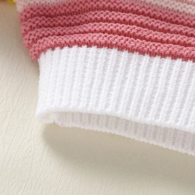 Knitted Rainbow Baby Cardigan – Soft V-Neck Button Sweater (9M–3Y) - Image 6