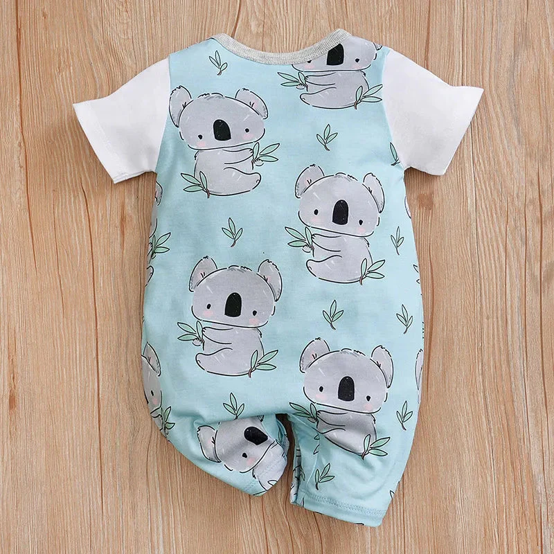Koala Print Baby Short Sleeve Romper Outfit (0–18M) - Image 3