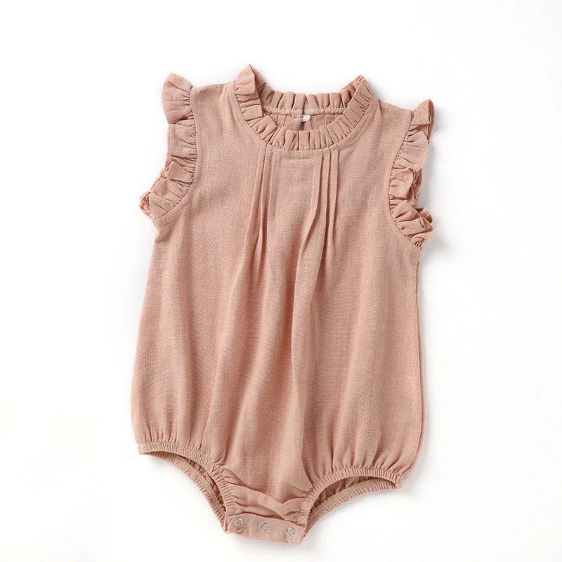Linen Blend Sleeveless Romper (0-24M) - Image 3