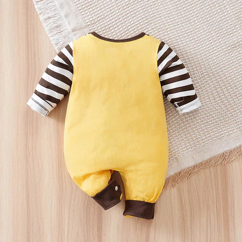 Long Sleeve Cotton Baby Cow Romper Outfit (0–18M) - Image 3