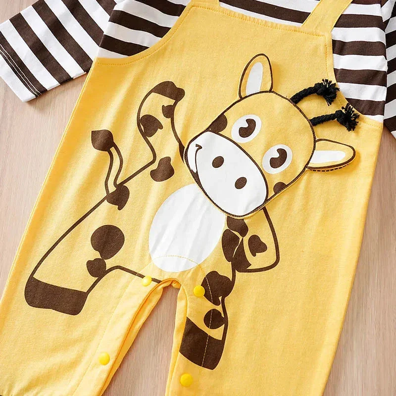 Long Sleeve Cotton Baby Cow Romper Outfit (0–18M) - Image 5