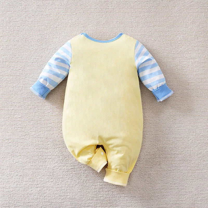Long Sleeve Cotton Baby Deer Romper with Layered Look (0–18M) - Image 3