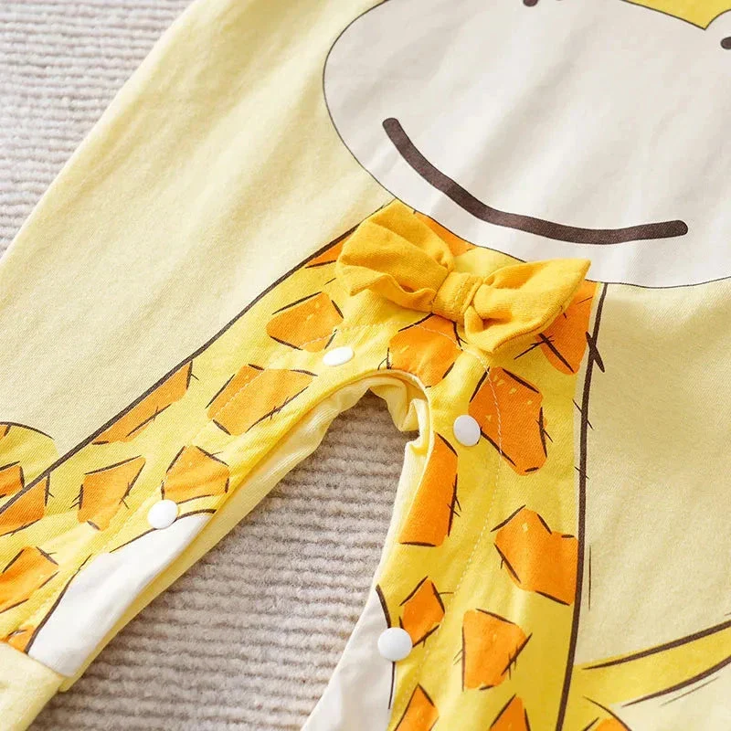 Long Sleeve Cotton Baby Deer Romper with Layered Look (0–18M) - Image 7