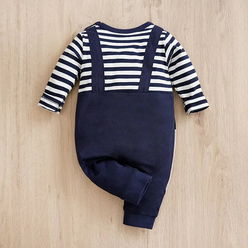 Long Sleeve Cotton Baby Elephant Romper Outfit (0–18M) - Image 3