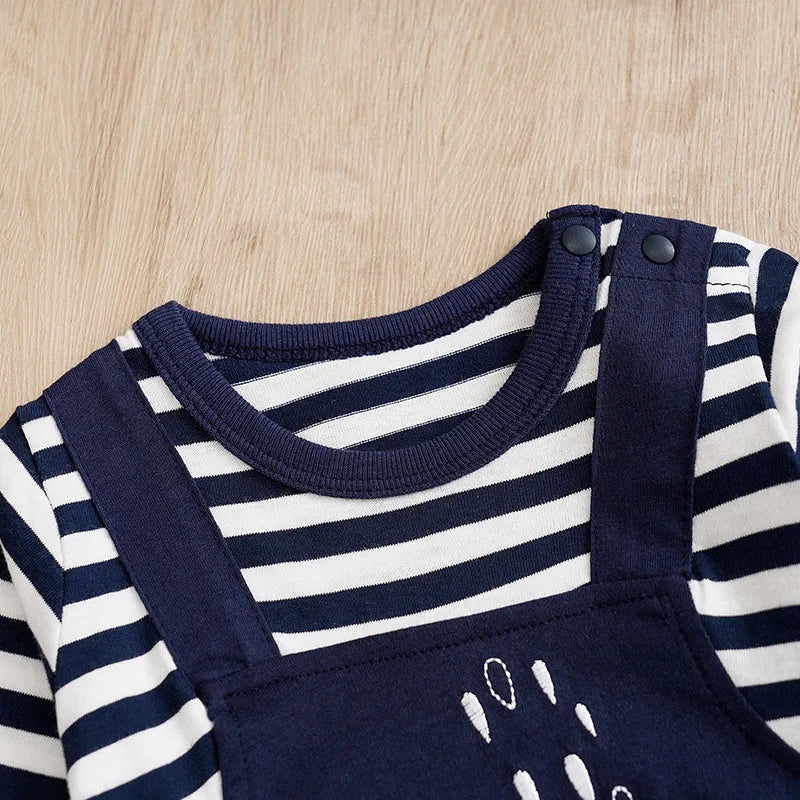 Long Sleeve Cotton Baby Elephant Romper Outfit (0–18M) - Image 4