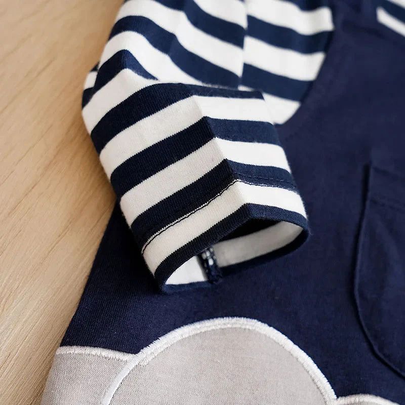 Long Sleeve Cotton Baby Elephant Romper Outfit (0–18M) - Image 5