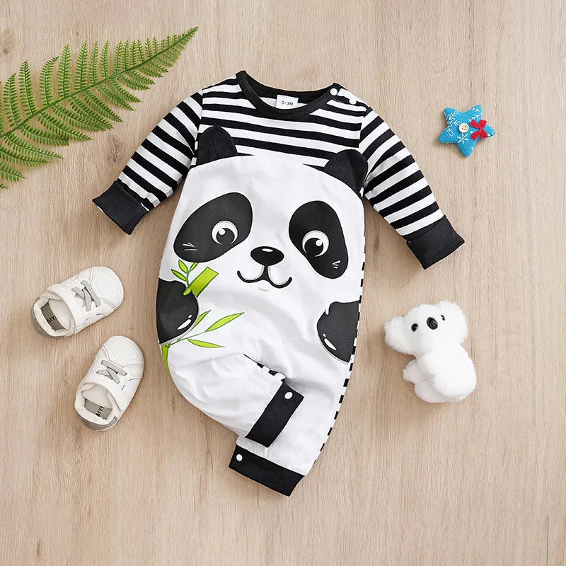 Long Sleeve Cotton Baby Panda Romper (0–18M) - Image 2