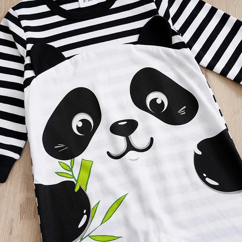 Long Sleeve Cotton Baby Panda Romper (0–18M) - Image 5