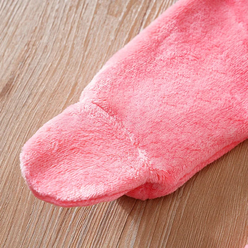 Pink Fleece Baby Dinosaur Footed Romper (0–18M) - Image 7