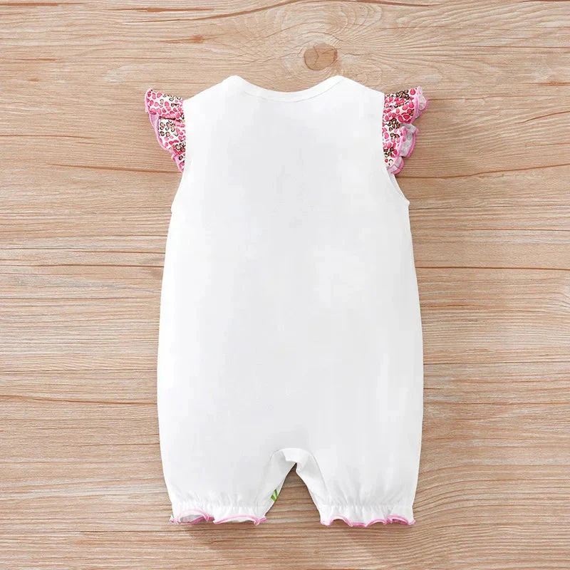 Pink Giraffe Baby Girl Sleeveless Romper (0–18M) - Image 3