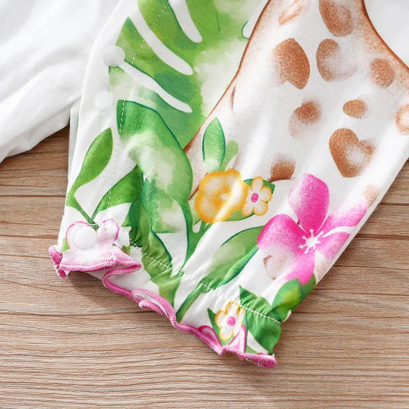Pink Giraffe Baby Girl Sleeveless Romper (0–18M) - Image 7