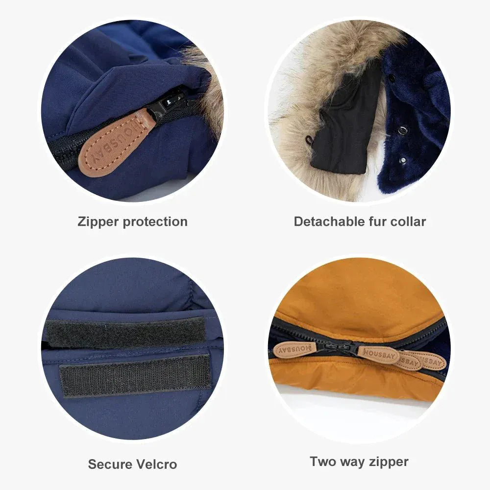 Premium Universal Stroller Footmuff with Removable Faux Fur (0-24M) - Image 4