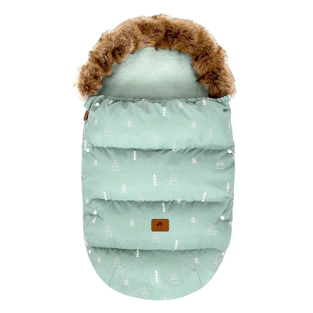 Premium Universal Stroller Footmuff with Removable Faux Fur (0-24M) - Image 5