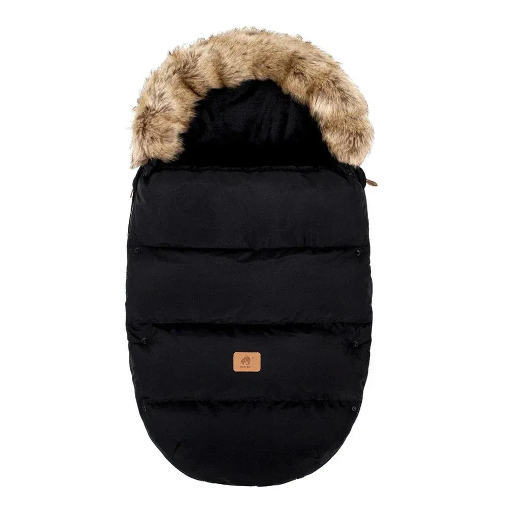 Premium Universal Stroller Footmuff with Removable Faux Fur (0-24M) - Image 7