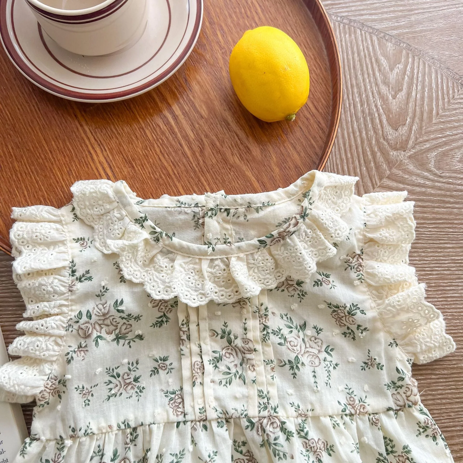 Retro Floral Ruffled Romper (3-24M) - Image 5
