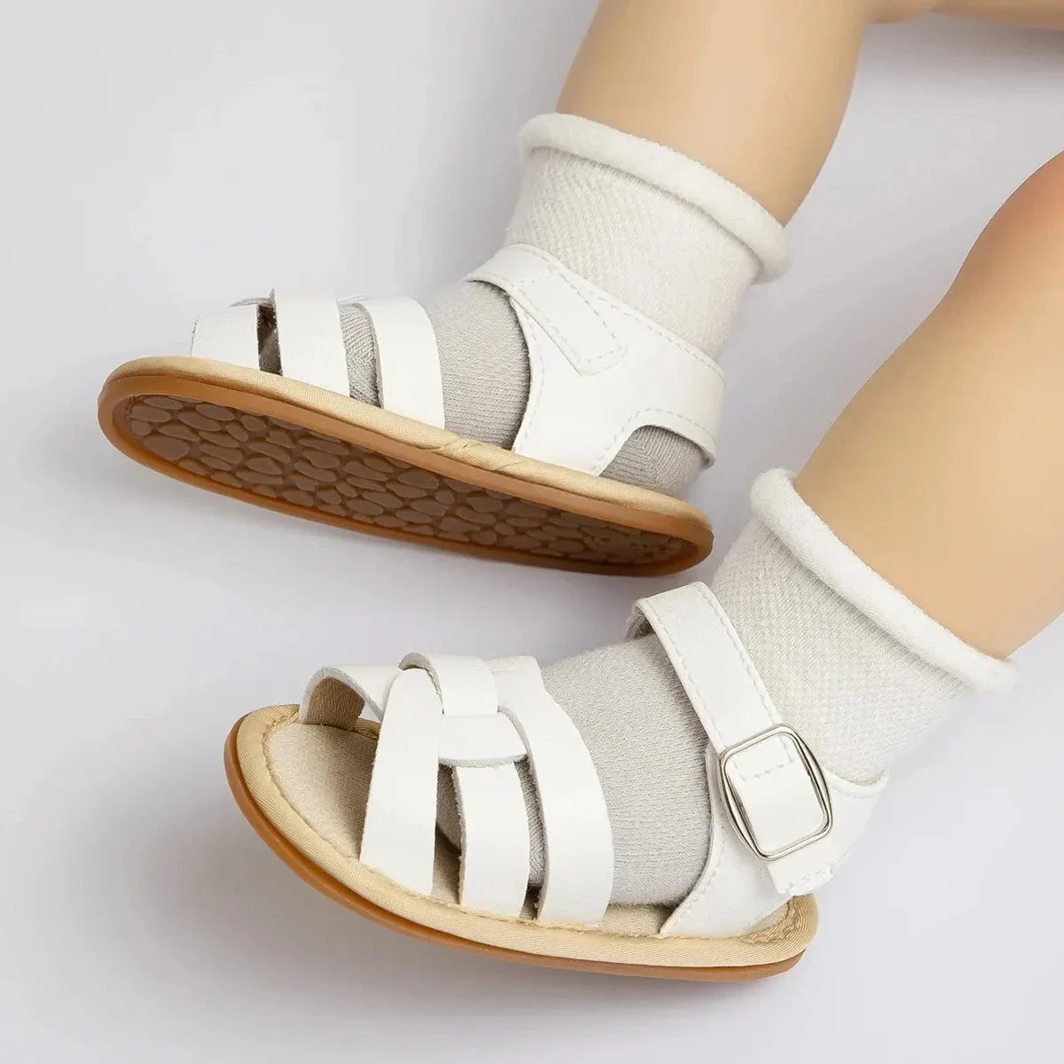 Retro Leather Summer Sandals for Babies – First Steps with Soft Soles (0-18M) - Image 14