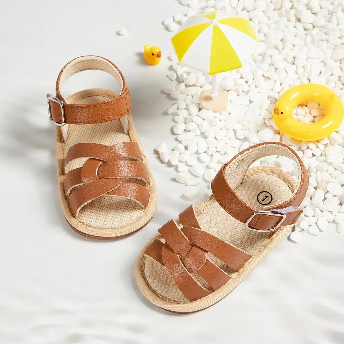Retro Leather Summer Sandals for Babies – First Steps with Soft Soles (0-18M) - Image 18