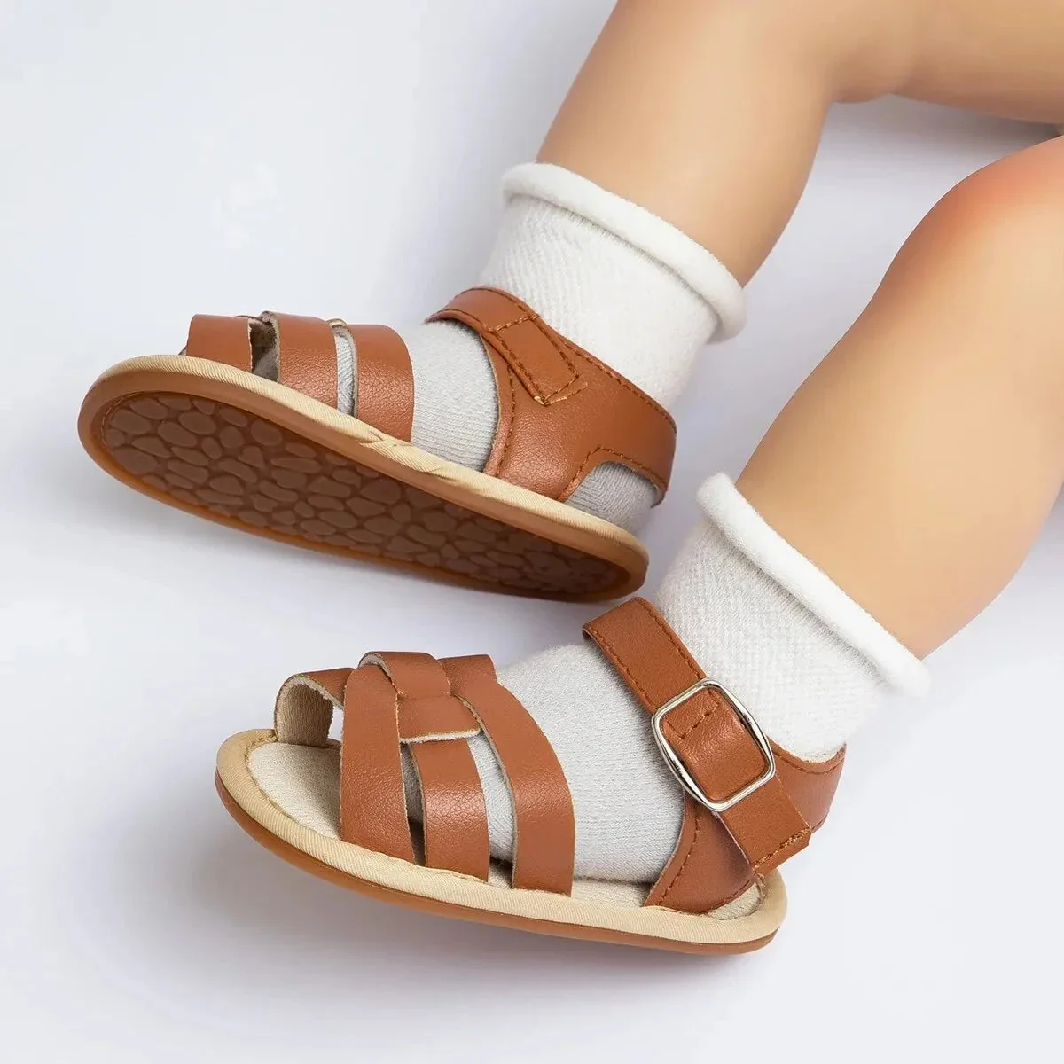 Retro Leather Summer Sandals for Babies – First Steps with Soft Soles (0-18M) - Image 19