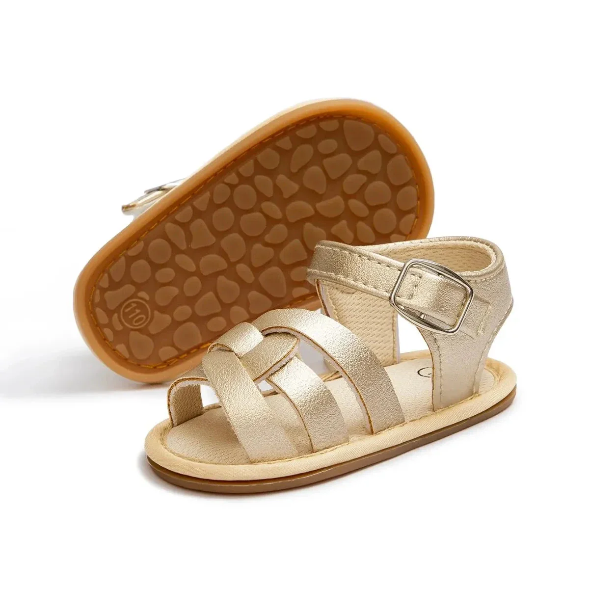 Retro Leather Summer Sandals for Babies – First Steps with Soft Soles (0-18M) - Image 3