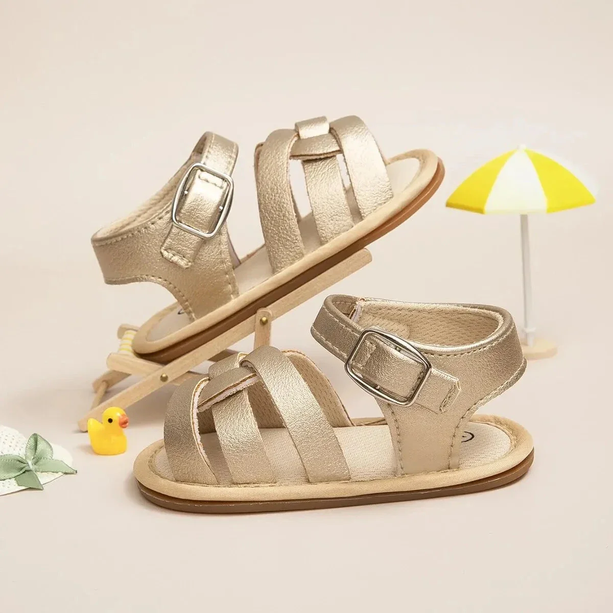 Retro Leather Summer Sandals for Babies – First Steps with Soft Soles (0-18M) - Image 4