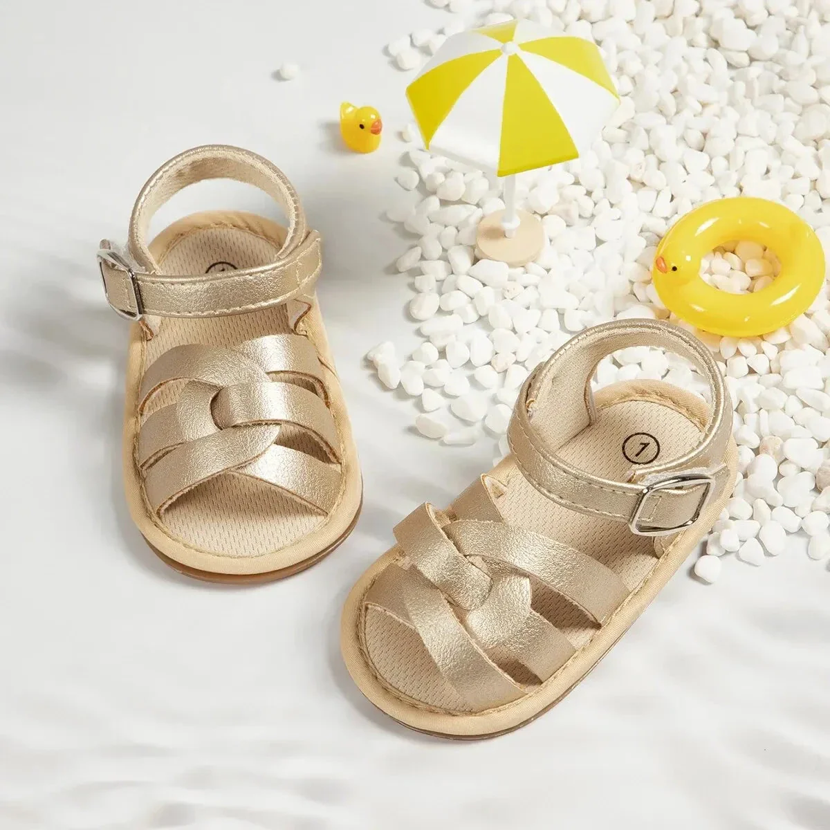 Retro Leather Summer Sandals for Babies – First Steps with Soft Soles (0-18M) - Image 6