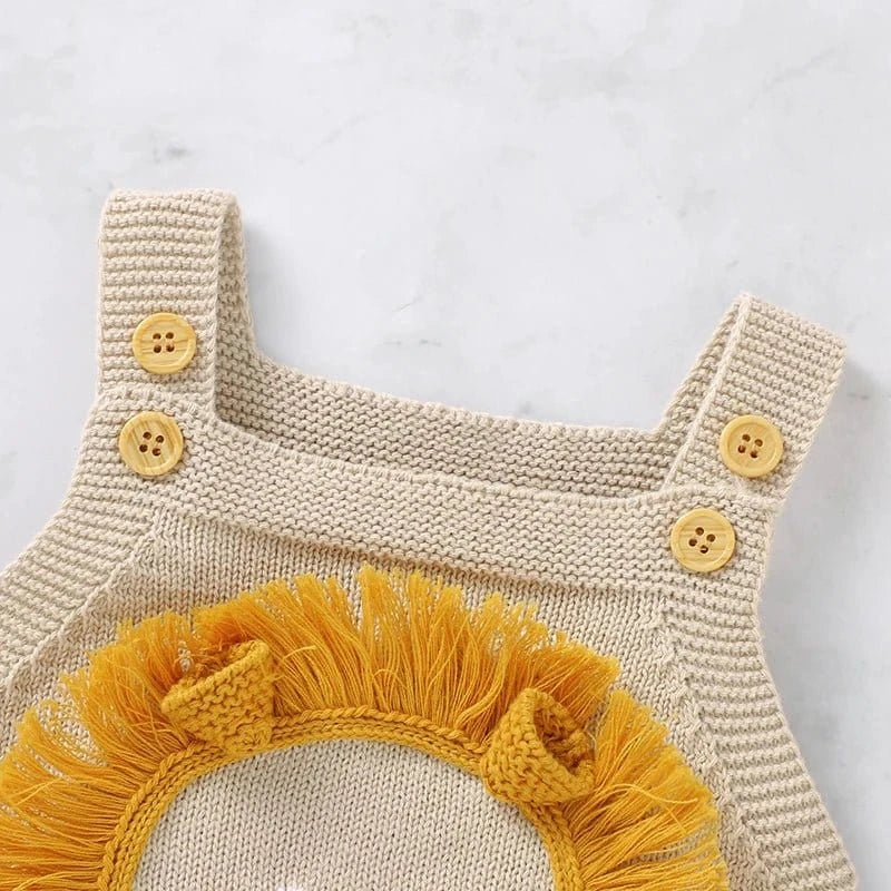 Soft Cotton Knitted Lion Baby Romper (3–24M) - Image 3