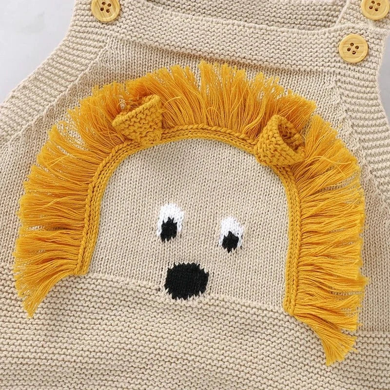 Soft Cotton Knitted Lion Baby Romper (3–24M) - Image 4