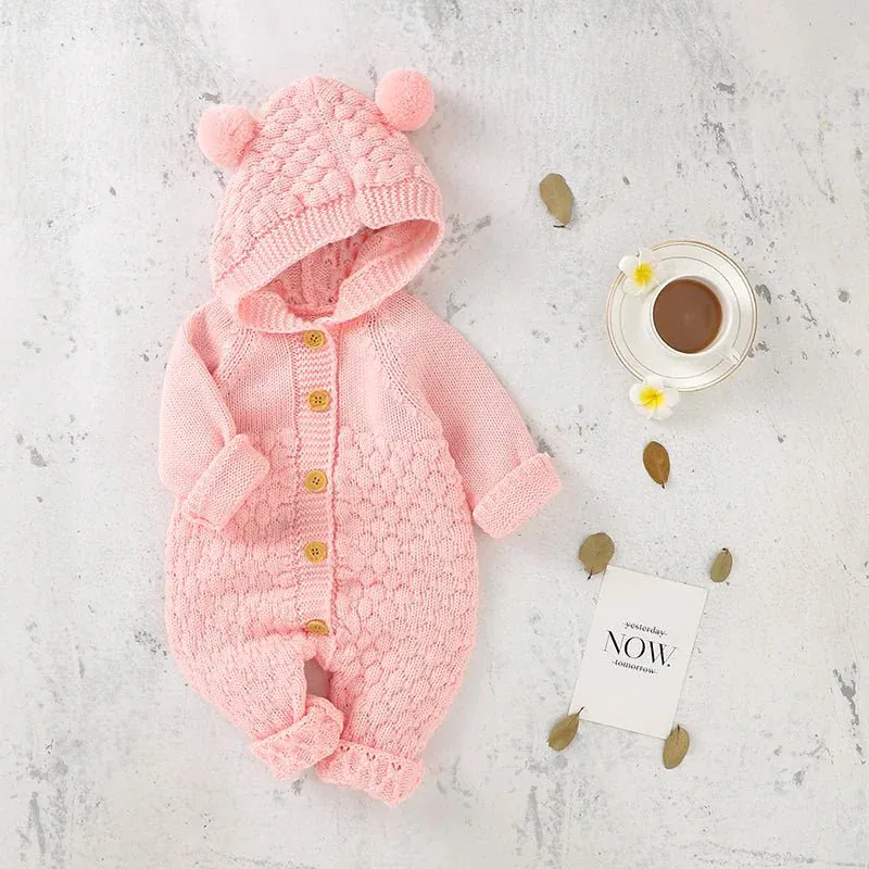 The Cozy Pom-Pom Knit Romper (3–24M) - Image 6