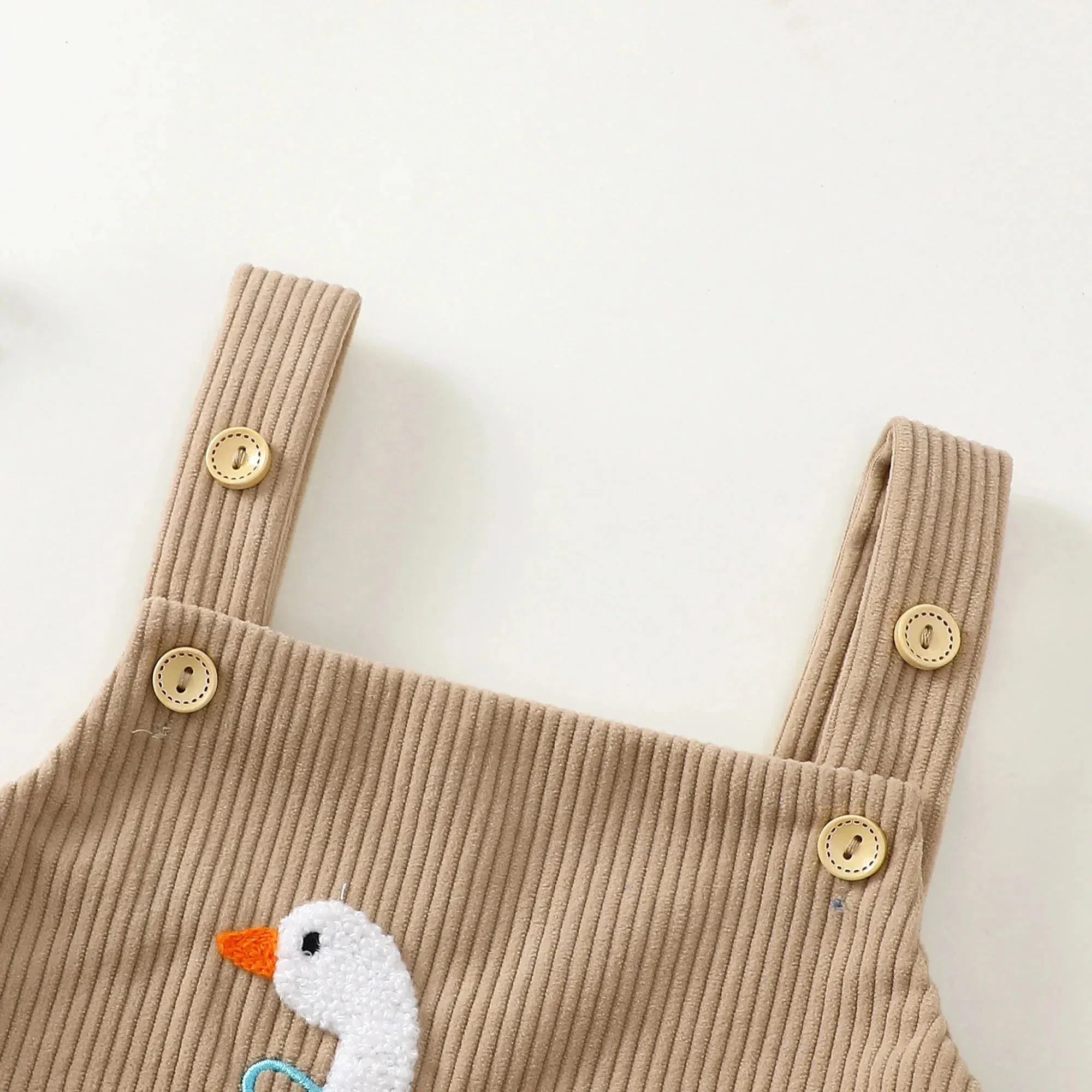 Velvet Duck Embroidered Baby Romper – Soft Cotton Triangle Onesie (0-18M) - Image 4
