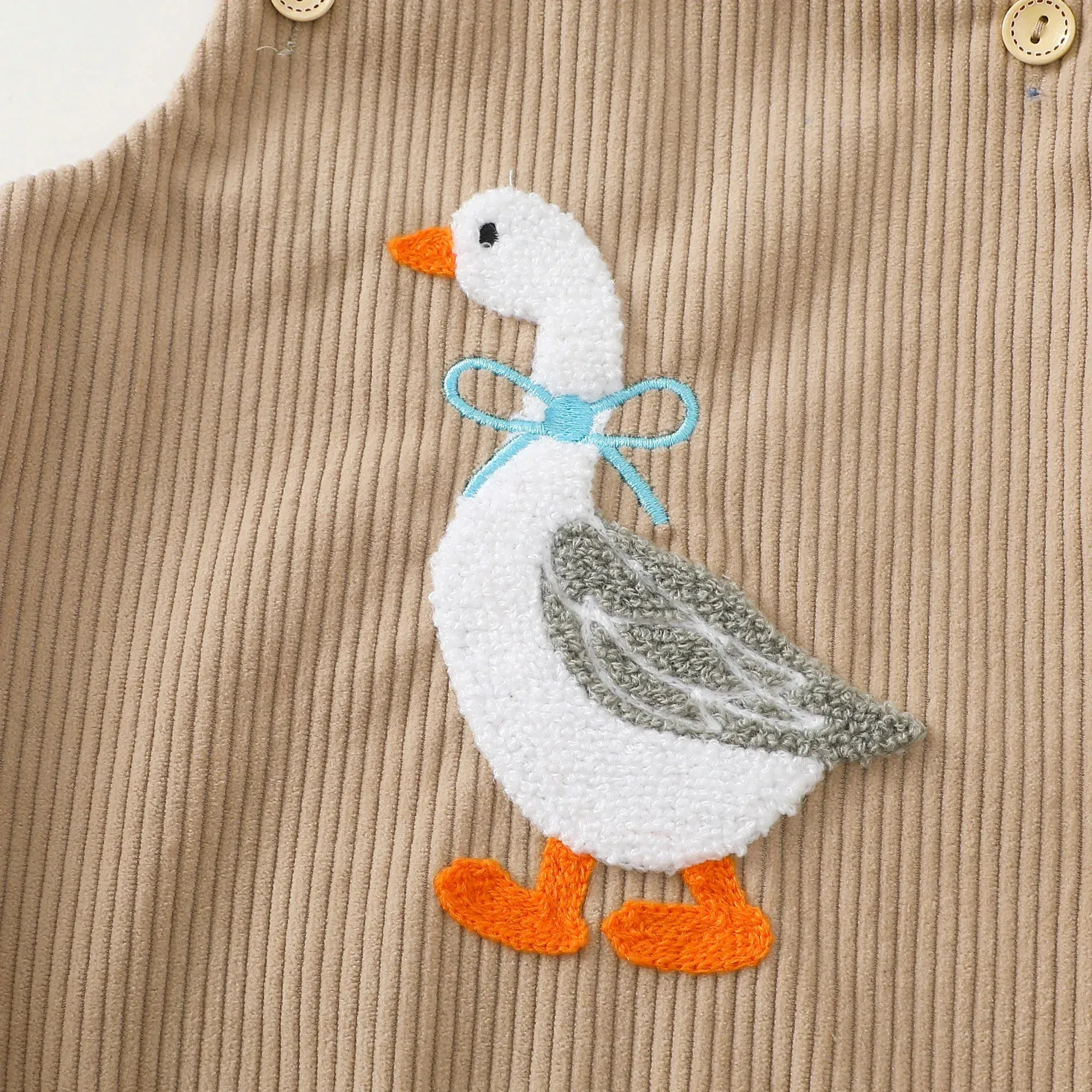 Velvet Duck Embroidered Baby Romper – Soft Cotton Triangle Onesie (0-18M) - Image 5